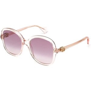 Солнцезащитные очки GUCCI, бабочка, оправа: пластик, градиентные, для женщин, розовый