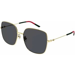 Солнцезащитные очки GUCCI, квадратные, оправа: металл, для женщин, золотой