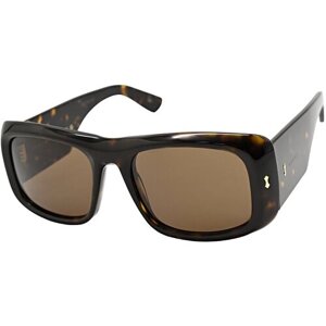 Солнцезащитные очки GUCCI, прямоугольные, оправа: пластик, коричневый