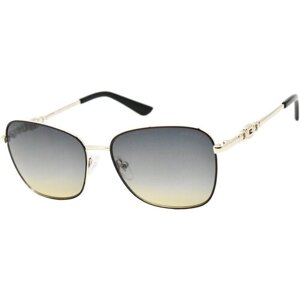 Солнцезащитные очки GUESS, кошачий глаз, оправа: металл, с защитой от УФ, градиентные, для женщин, золотой