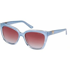 Солнцезащитные очки GUESS, кошачий глаз, оправа: пластик, с защитой от УФ, градиентные, для женщин, голубой
