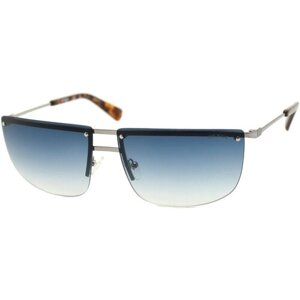 Солнцезащитные очки GUESS, прямоугольные, оправа: металл, с защитой от УФ, голубой