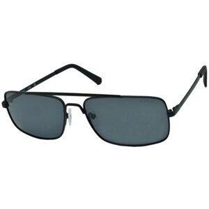Солнцезащитные очки GUESS, прямоугольные, оправа: металл, с защитой от УФ, поляризационные, для мужчин, черный