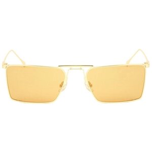 Солнцезащитные очки Kaizi, прямоугольные, оправа: металл, золотой