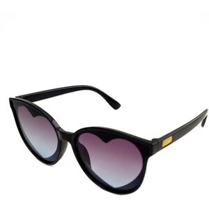 Солнцезащитные очки , кошачий глаз, с защитой от УФ, градиентные, для женщин, черный