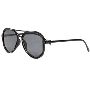 Солнцезащитные очки , круглые, оправа: пластик, складные, зеркальные, градиентные, с защитой от УФ, черный