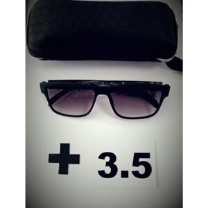 Солнцезащитные очки , квадратные, оправа: пластик, ударопрочные, с защитой от УФ, черный