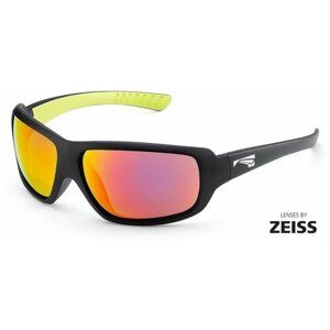 Солнцезащитные очки LiP Sunglasses, прямоугольные, спортивные, ударопрочные, поляризационные, с защитой от УФ, устойчивые к появлению царапин, черный