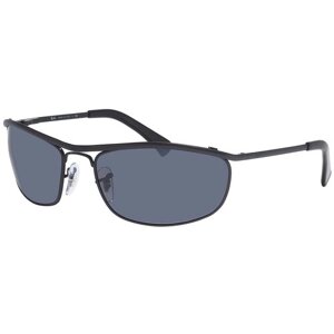 Солнцезащитные очки Luxottica, прямоугольные, оправа: металл, спортивные, с защитой от УФ, черный