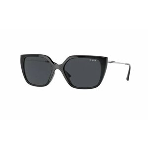 Солнцезащитные очки Luxottica, прямоугольные, оправа: пластик, с защитой от УФ, для женщин, черный