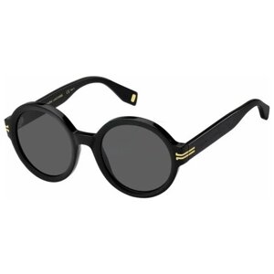 Солнцезащитные очки MARC JACOBS, круглые, оправа: пластик, с защитой от УФ, для женщин, черный