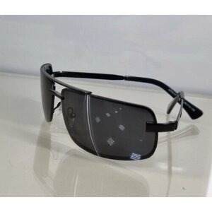 Солнцезащитные очки Marston Book Services, квадратные, оправа: металл, поляризационные, для мужчин, черный
