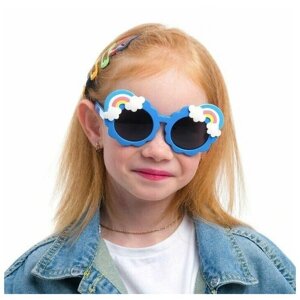 Солнцезащитные очки Мастер К., оправа: пластик, для девочек, синий