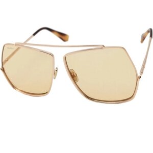 Солнцезащитные очки Max Mara, бабочка, оправа: металл, фотохромные, для мужчин, золотой