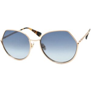 Солнцезащитные очки Max Mara, круглые, оправа: металл, с защитой от УФ, градиентные, для женщин, золотой