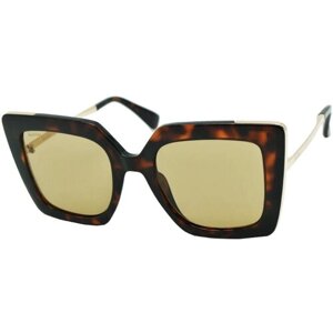 Солнцезащитные очки Max Mara, квадратные, с защитой от УФ, для женщин, черепаховый