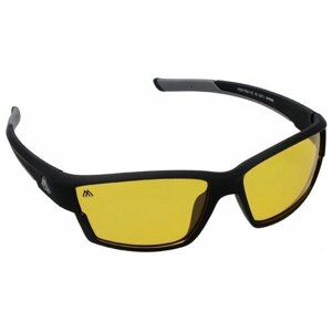 Солнцезащитные очки Mikado, прямоугольные, оправа: пластик, поляризационные, зеркальные, желтый