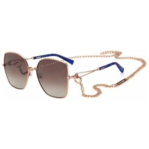 Солнцезащитные очки Missoni, прямоугольные, оправа: металл, с защитой от УФ, для женщин, золотой