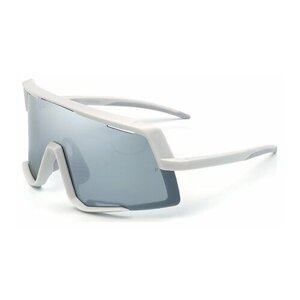 Солнцезащитные очки Mo eyewear, монолинза, оправа: пластик, спортивные, с защитой от УФ, для мужчин, белый