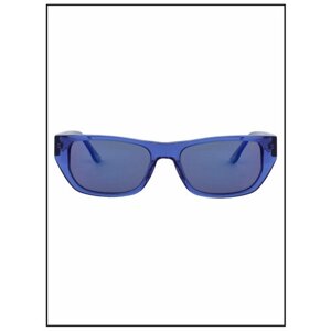 Солнцезащитные очки New Balance, узкие, оправа: пластик, спортивные, поляризационные, с защитой от УФ, для мужчин, синий