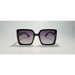 Солнцезащитные очки Noname, квадратные, оправа: пластик, с защитой от УФ, устойчивые к появлению царапин, для женщин, черный
