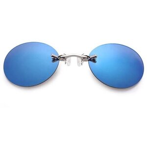 Солнцезащитные очки , овальные, оправа: металл, с защитой от УФ, синий