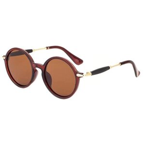 Солнцезащитные очки Polarized, вайфареры, оправа: пластик, поляризационные, для женщин, коричневый