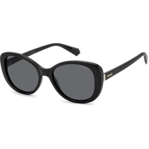 Солнцезащитные очки Polaroid, бабочка, с защитой от УФ, поляризационные, для женщин, черный