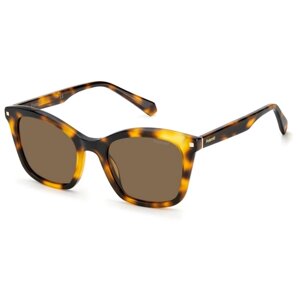 Солнцезащитные очки Polaroid, кошачий глаз, поляризационные, с защитой от УФ, для женщин, коричневый