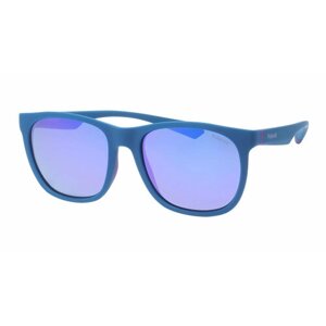 Солнцезащитные очки Polaroid, квадратные, оправа: пластик, для мужчин, синий