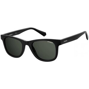Солнцезащитные очки Polaroid, квадратные, оправа: пластик, поляризационные, с защитой от УФ, черный