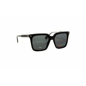 Солнцезащитные очки Polaroid, квадратные, поляризационные, с защитой от УФ, черный