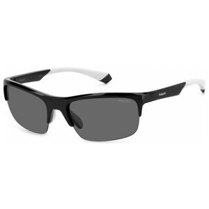 Солнцезащитные очки Polaroid, оправа: пластик, спортивные, поляризационные, с защитой от УФ, черный