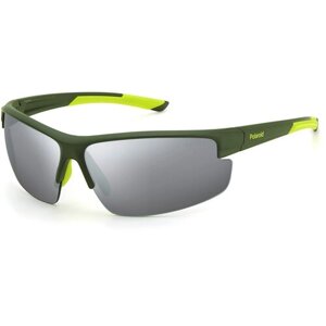 Солнцезащитные очки Polaroid, прямоугольные, спортивные, поляризационные, с защитой от УФ, зеркальные, для мужчин, черный