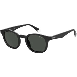 Солнцезащитные очки Polaroid, вайфареры, оправа: пластик, поляризационные, с защитой от УФ, черный