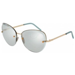 Солнцезащитные очки Pomellato, кошачий глаз, оправа: металл, с защитой от УФ, для женщин, бежевый