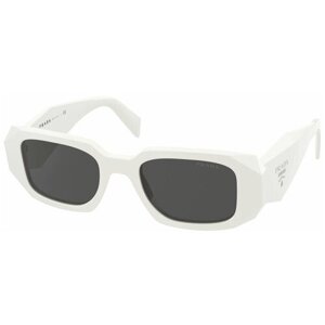 Солнцезащитные очки Prada, прямоугольные, оправа: пластик, с защитой от УФ, для женщин, белый