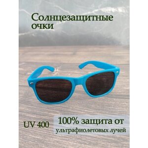 Солнцезащитные очки Простые предметы, квадратные, оправа: пластик, голубой