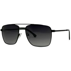 Солнцезащитные очки PROUD, авиаторы, оправа: металл, поляризационные, с защитой от УФ, градиентные, черный
