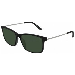 Солнцезащитные очки PUMA, прямоугольные, оправа: пластик, с защитой от УФ, для мужчин, черный