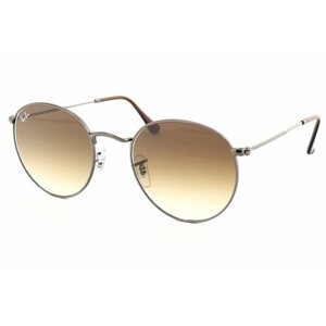 Солнцезащитные очки Ray-Ban, круглые, оправа: металл, градиентные, коричневый