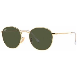 Солнцезащитные очки Ray-Ban, круглые, оправа: металл, с защитой от УФ, зеленый