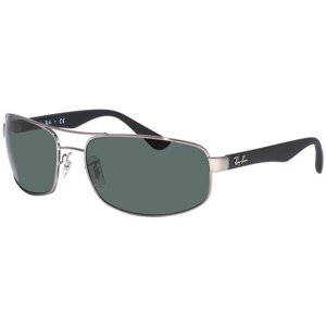 Солнцезащитные очки Ray-Ban, прямоугольные, оправа: металл, с защитой от УФ, для мужчин, серый