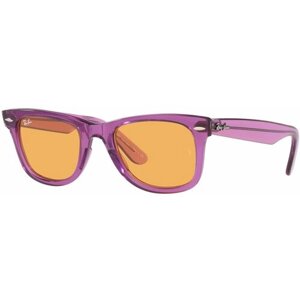 Солнцезащитные очки Ray-Ban, прямоугольные, оправа: пластик, для женщин, фиолетовый