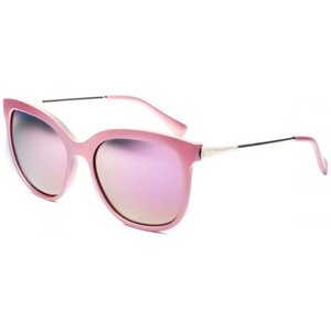 Солнцезащитные очки StyleMark, панто, оправа: металл, зеркальные, устойчивые к появлению царапин, поляризационные, с защитой от УФ, для женщин, розовый