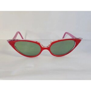 Солнцезащитные очки Таня Исаева, круглые, оправа: пластик, для женщин, красный
