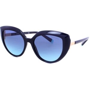 Солнцезащитные очки Tiffany, кошачий глаз, оправа: пластик, градиентные, для женщин, черный