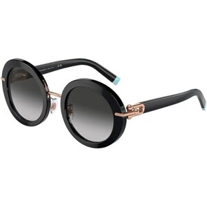 Солнцезащитные очки Tiffany, круглые, оправа: пластик, градиентные, для женщин, черный
