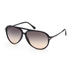 Солнцезащитные очки Tom Ford, авиаторы, оправа: пластик, градиентные, с защитой от УФ, черный