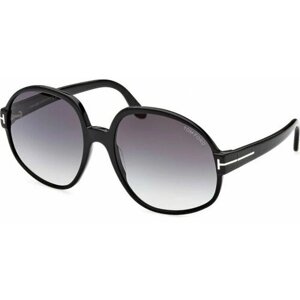 Солнцезащитные очки Tom Ford, бабочка, оправа: пластик, с защитой от УФ, для женщин, черный